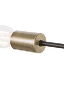 Lámpara de techo grande Venja, Estructura: metal con pintura en polv, Anclaje: metal con pintura en polv, Cable: forro textil, Negro, latón, Ø 84 cm