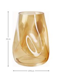 Vaso in vetro soffiato ambrato Luster, Vetro soffiato, Trasparente, Ø 18 x Alt. 26 cm