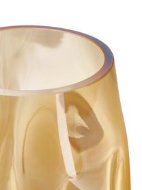 Mondgeblazen glazen vaas Luster in amberkleur, Mondgeblazen glas, Transparant, Ø 18 x H 26 cm
