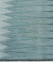 Tapis design pure laine effet dégradé tufté main Acacia, Tons bleus, larg. 140 x long. 200 cm (taille S)