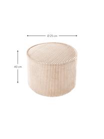 Kinderpoef Sugar van corduroy, Bekleding: corduroy (100% polyester), Corduroy beige, Ø 25 x H 40 cm