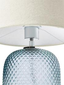 Lampa stołowa ze szklaną podstawą Cornelia, Beżowy, niebieski, Ø 28 x W 38 cm