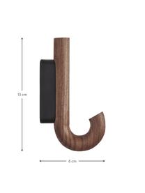 Patère en bois de noyer Umbrella, tailles variées, Bois de noyer, noir, larg. 6 x haut. 13 cm