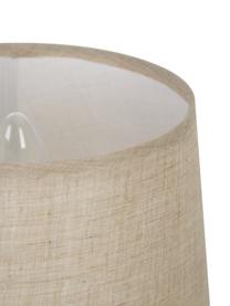 Kleine Keramik-Tischlampe Ramzi in Beige, Lampenschirm: Baumwolle, Lampenfuß: Keramik, Beige, Ø 18 x H 26 cm