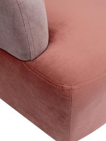 Sillón de terciopelo diseño retro Sandwich, Tapizado: terciopelo de poliéster, Patas: metal recubierto, Terciopelo tonos rosas, An 65 x F 64 cm