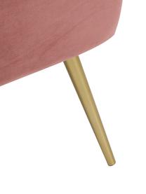Sillón de terciopelo diseño retro Sandwich, Tapizado: terciopelo de poliéster, Patas: metal recubierto, Terciopelo tonos rosas, An 65 x F 64 cm