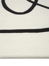 Tappeto in lana con disegno One Line taftato a mano Line, Retro: 100% cotone Nel caso dei , Bianco crema, Larg. 120 x Lung. 180 cm (taglia S)