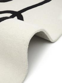 Tappeto in lana con disegno One Line taftato a mano Line, Retro: 100% cotone Nel caso dei , Bianco crema, Larg. 120 x Lung. 180 cm (taglia S)
