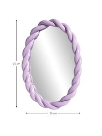Ovale wandspiegel Braid met leliekleurige lijst, Lijst: polyresin, Pastelpaars, B 26 x H 35 cm