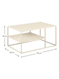 Table basse en métal Neptun, Métal, revêtement par poudre, Beige, larg. 90 x prof. 60 cm