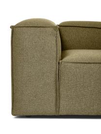 Narożna sofa modułowa XL Lennon, Tapicerka: 100% poliester Dzięki tka, Stelaż: lite drewno, sklejka, Nogi: tworzywo sztuczne, Zielona tkanina, S 329 x W 68 cm, prawostronna