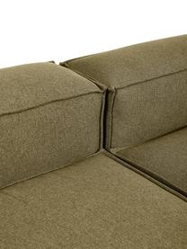 Narożna sofa modułowa XL Lennon, Tapicerka: 100% poliester Dzięki tka, Stelaż: lite drewno, sklejka, Nogi: tworzywo sztuczne, Zielona tkanina, S 329 x W 68 cm, prawostronna