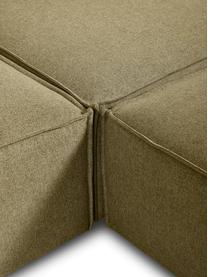 Narożna sofa modułowa XL Lennon, Tapicerka: 100% poliester Dzięki tka, Stelaż: lite drewno, sklejka, Nogi: tworzywo sztuczne, Zielona tkanina, S 329 x W 68 cm, prawostronna