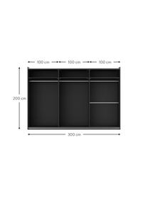 Armoire modulaire à portes coulissantes Leon, larg. 300 cm, plusieurs variantes, Noir, Basic Interior, larg. 300 x haut. 200 cm