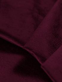 Divano letto 3 posti in velluto rosso con contenitore Byron, Rivestimento: velluto di poliestere Con, Struttura: Pino massiccio, Truciolar, Velluto rosso vino, nero, Larg. 250 x Prof. 105 cm