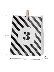 Komplet toreb papierowych Advent, 4 elem., Papier, Czarny, biały, S 15 x W 18 cm