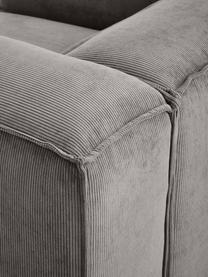 Fauteuil en velours côtelé Lennon, Velours côtelé gris, larg. 130 x prof. 101 cm