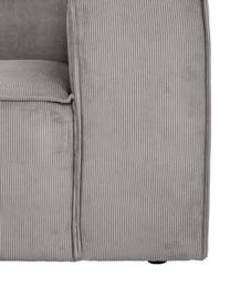 Fauteuil en velours côtelé Lennon, Velours côtelé gris, larg. 130 x prof. 101 cm