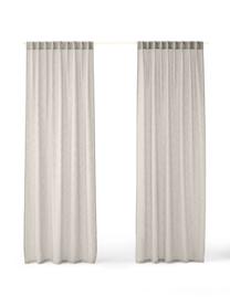 Halbtransparente Gardine Ibiza mit Tunnelsaum, 2 Stück, 100 % Polyester, Beige, B 135 x L 260 cm