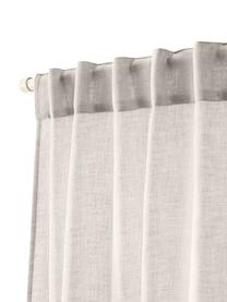 Halbtransparente Gardine Ibiza mit Tunnelsaum, 2 Stück, 100 % Polyester, Beige, B 135 x L 260 cm