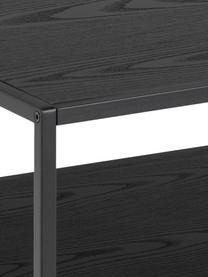 Tavolino da salotto nero Seaford, Struttura: metallo verniciato a polv, Nero, Larg. 80 x Alt. 45 cm