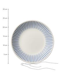 Platos hondos Zabelle, 4 uds., Gres, Blanco crema, azul, Ø 24 x Al 5 cm