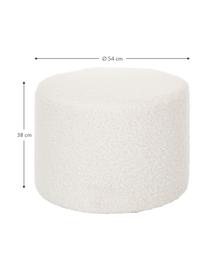 Pouf in teddy Daisy, Rivestimento: poliestere (teddy) 40.000, Struttura: compensato, Teddy bianco panna, Ø 54 x Alt. 38 cm