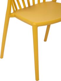 Chaise de jardin jaune, empilable Capri, Polypropylène, Jaune, larg. 53 x prof. 55 cm