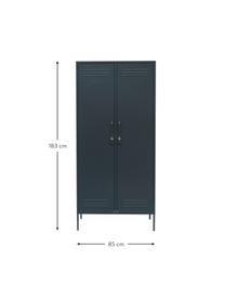 Malá šatní skříň Twinny, Ocel s práškovým nástřikem, Antracitová, Š 85 cm, V 183 cm