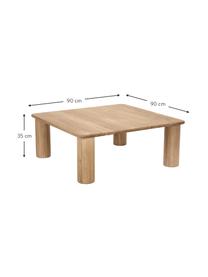 Tavolino da salotto in legno di quercia Didi, Legno massiccio di quercia oliato, Legno di quercia, Larg. 90 x Alt. 35 cm