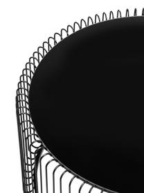 Salontafel set Wire in zwart, met glazen blad, 2-delig, Frame: gepoedercoat metaal, Tafelblad: veiligheidsglas, in folie, Zwart, Set met verschillende groottes