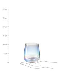 Ručně foukané sklenice na vodu Rainbow, 4 ks, Foukané sklo, Transparentní, opalizující, Ø 9 cm, V 10 cm