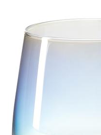 Vasos soplados artesanalmente Rainbow, 4 uds., Vidrio soplado artesanalmente, Transparente iridiscente, Ø 9 x Al 10 cm