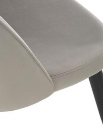 Moderne fluwelen stoelen Amy, 2 stuks, Bekleding: fluweel (polyester), Poten: gepoedercoat metaal, Fluweel grijs, B 51 x D 55 cm