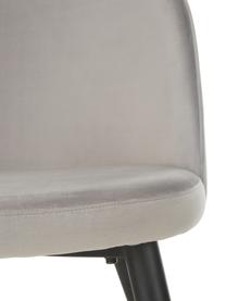 Krzesło tapicerowane z aksamitu Amy, 2 szt., Tapicerka: aksamit (poliester) Dzięk, Nogi: metal malowany proszkowo, Aksamitny szary, S 51 x G 55 cm