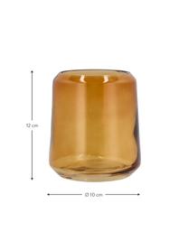 Tandenborstelbeker Vintage van glas, Glas, Transparant oranje, Ø 10 x H 12 cm