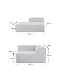 Modulare Ottomane Lennon, Bezug: 100% Polyester Der strapa, Gestell: Massives Kiefernholz, FSC, Füße: Kunststoff, Webstoff Hellgrau, B 269 x T 119 cm, Rückenlehne rechts