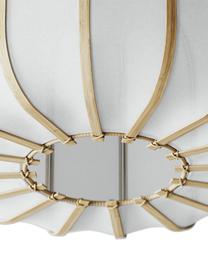 Plafondlamp Salma van bamboehout, Lampenkap: textiel, bamboehout, rota, Wit, helder hout, Ø 40 x H 28 cm