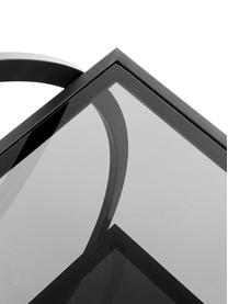 Desserte en métal avec plateau en verre Loft, Noir, larg. 74 x haut. 85 cm