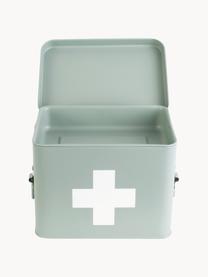 Skladovací box Medicine, Potažený kov, Mátově zelená, Š 21 cm, V 16 cm