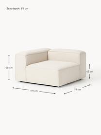 Eckmodul Lennon aus Leinen-Mix, Bezug: 50 % Viskose, 25 % Leinen, Gestell: Fichtenholz, Sperrholz, m, Leinen-Mix Beige, B 119 x T 119 cm, Eckteil links