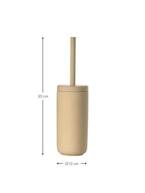 Escobilla de baño Ume, Recipiente: gres revestido con superf, Beige, Ø 10 x Al 39 cm