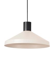 Lampada a sospensione beige Kombo, Paralume: metallo rivestito, Decorazione: metallo rivestito, Baldacchino: metallo rivestito, Beige chiaro, nero, Ø 40 x Alt. 21 cm