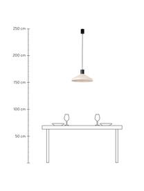 Skandi-Pendelleuchte Kombo in Beige, Lampenschirm: Metall, beschichtet, Dekor: Metall, beschichtet, Baldachin: Metall, beschichtet, Hellbeige, Schwarz, Ø 40 x H 21 cm