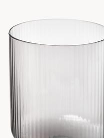 Verres à vin striés soufflés bouche Ripple, 2 pièces, Verre, soufflé bouche, Gris, transparent et haute brillance, Ø 8 x haut. 13 cm, 270 ml