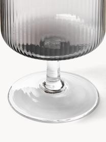 Verres à vin striés soufflés bouche Ripple, 2 pièces, Verre, soufflé bouche, Gris, transparent et haute brillance, Ø 8 x haut. 13 cm, 270 ml