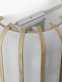 Wandlamp Salma van bamboehout, Lampenkap: textiel, bamboehout, rota, Wit, helder hout, B 25 x H 30 cm