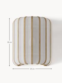 Nástenná lampa z bambusu Salma, Biela, svetlé drevo, Š 25 x V 30 cm
