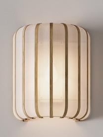 Nástěnné svítidlo z bambusu Salma, Bílá, světlé dřevo, Š 25 cm, V 30 cm