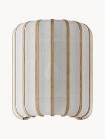 Nástenná lampa z bambusu Salma, Biela, svetlé drevo, Š 25 x V 30 cm